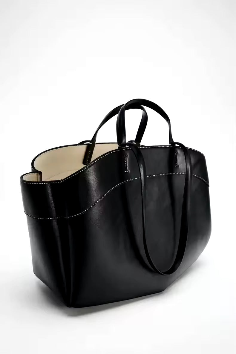 Faux Leather Retro Tote Bag