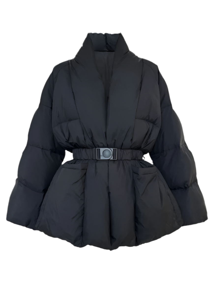 Pola Shawl Collar Belted Wait Puffer Coat