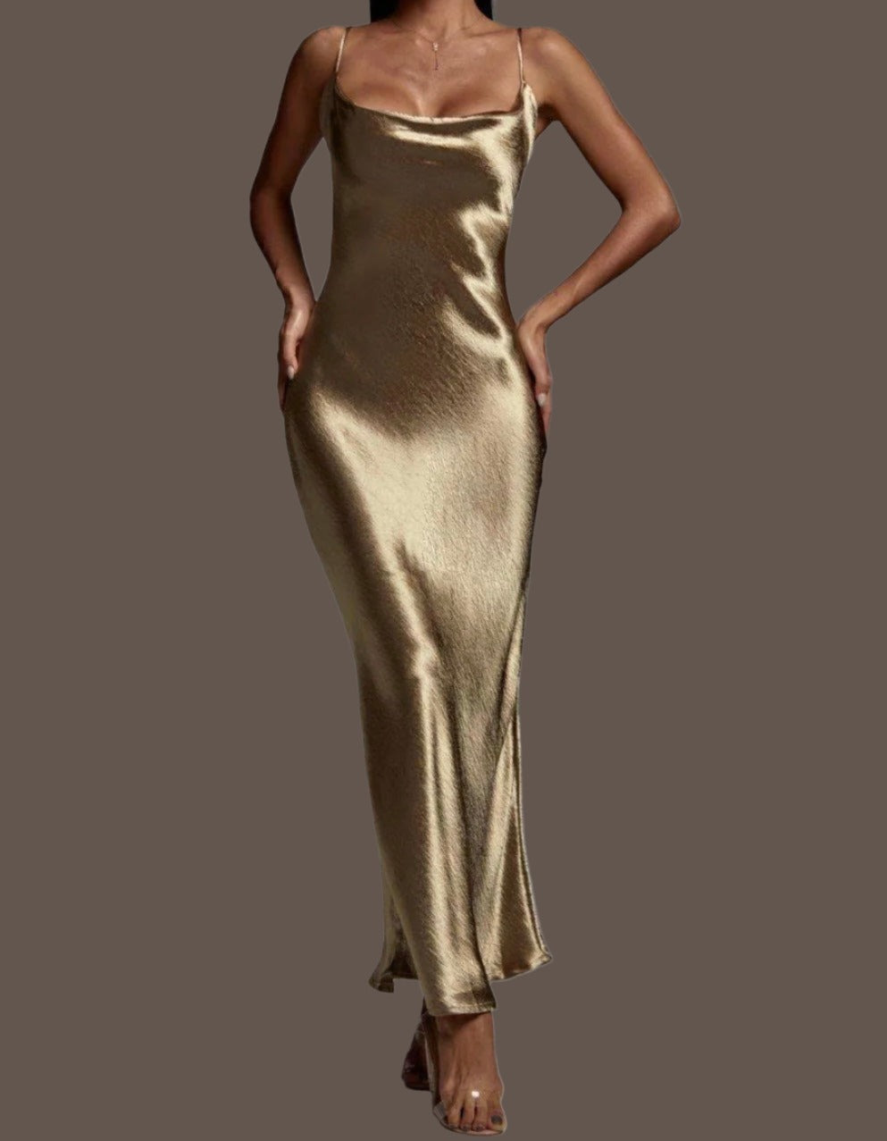 Luxen Satin Maxi Bodycon Dress