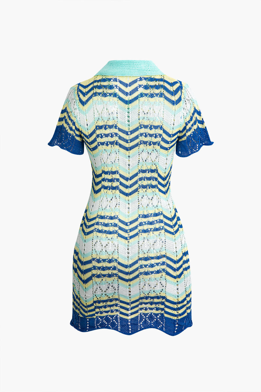 Short Sleeve Knitted Mini Polo Dress