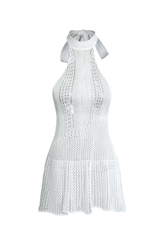 Beach Halter Knit Vacation Dress