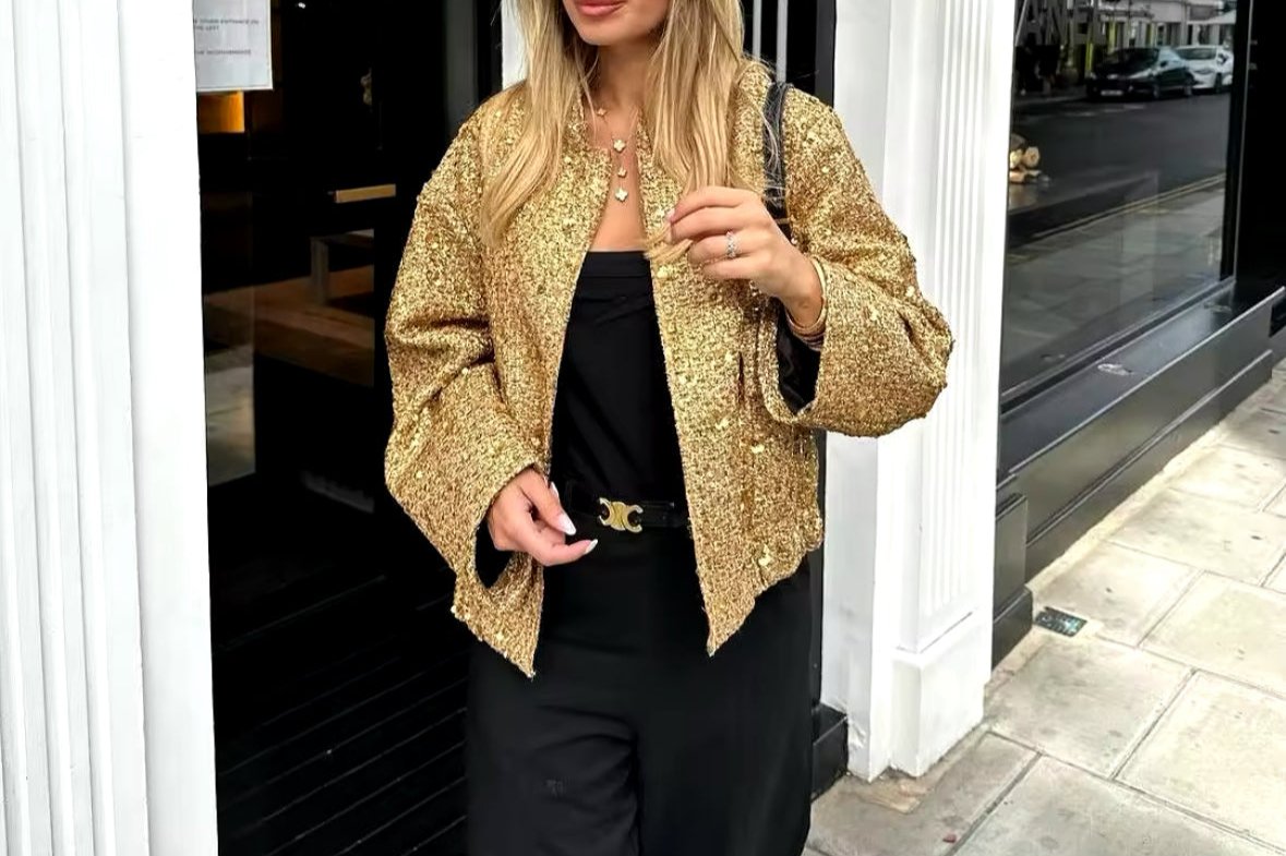 Luxe Sparkle Long Sleeve Jacket