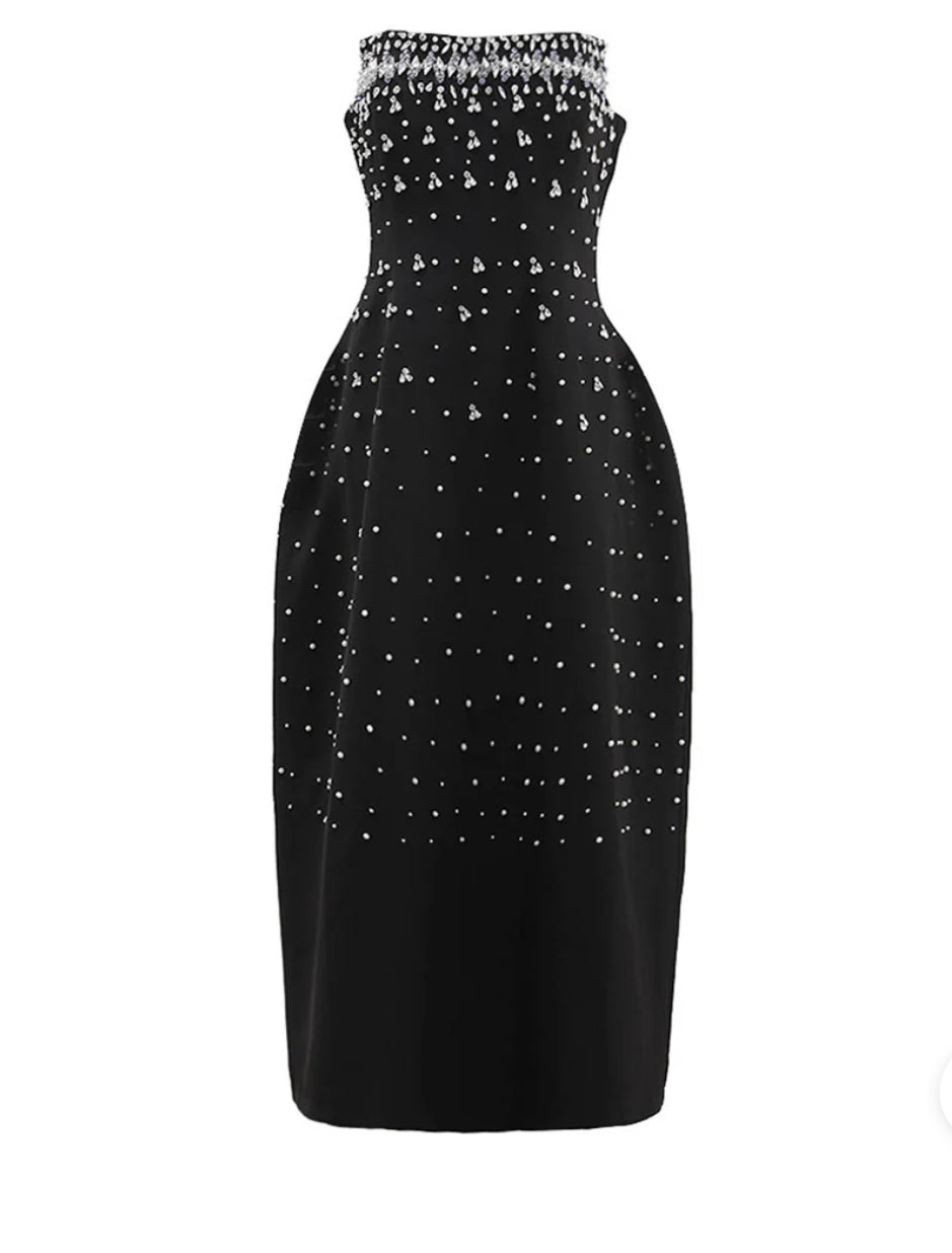 Luxe Crystal Embellished Midaxi Dress