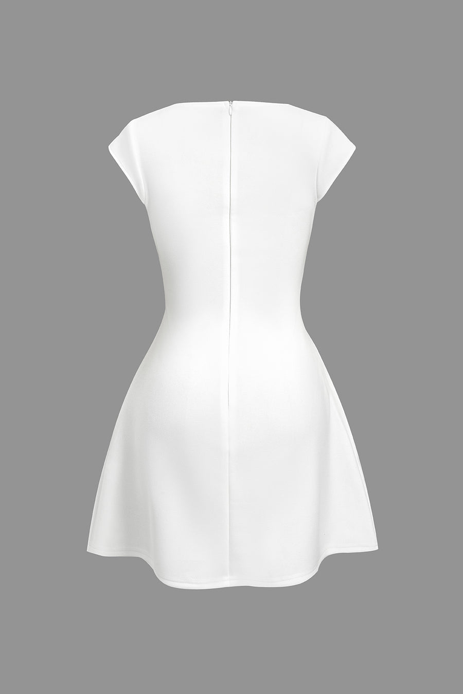 Square Collar Cap Sleeve A-line Mini Dress