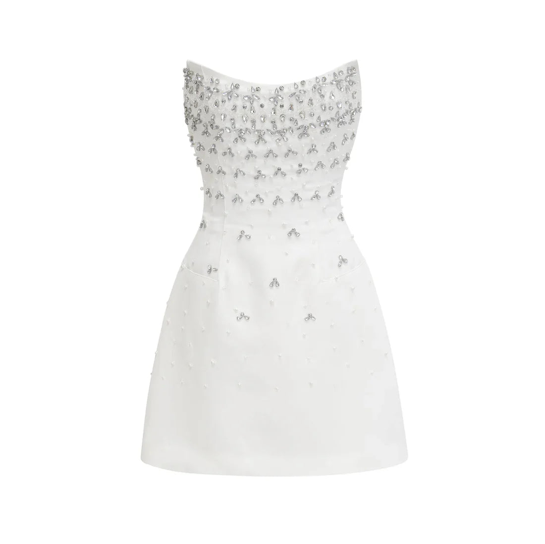 Luxe White Crystal Embellished Dress