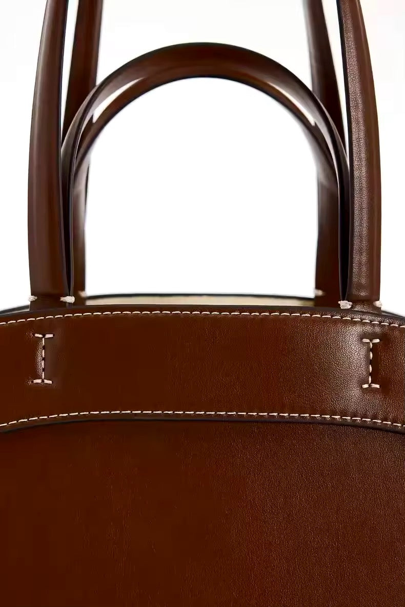 Faux Leather Retro Tote Bag