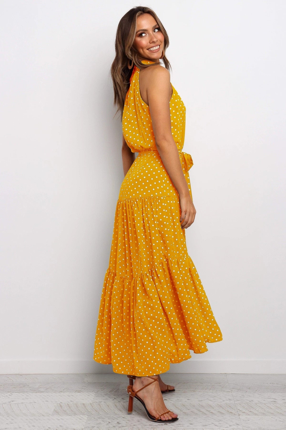 Summer Polka Dot Halter Dress