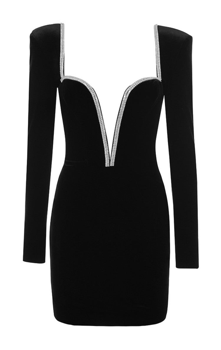 Luxe Crystal Night Mini Bodycon Dress