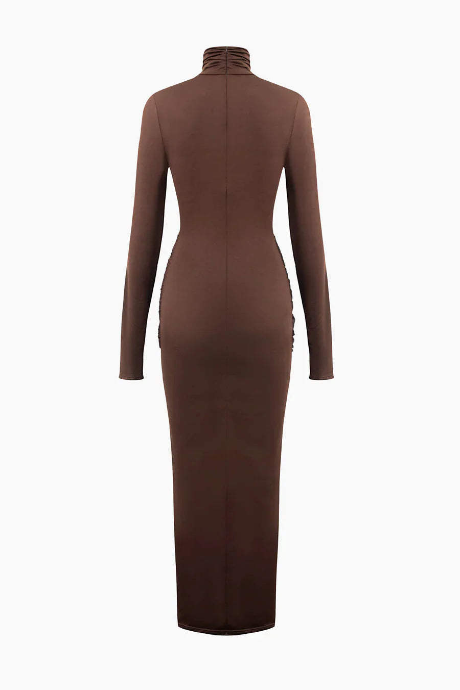 Luxe High Neck Long Sleeve Maxi Bodycon Dress