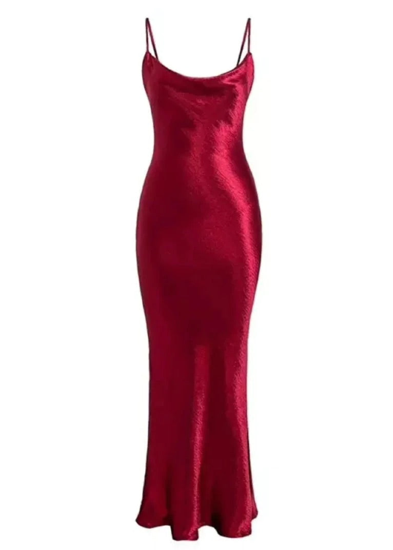 Luxen Satin Maxi Bodycon Dress