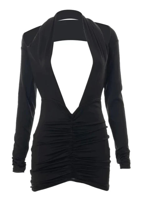 To play cutout ruched bodycon dress