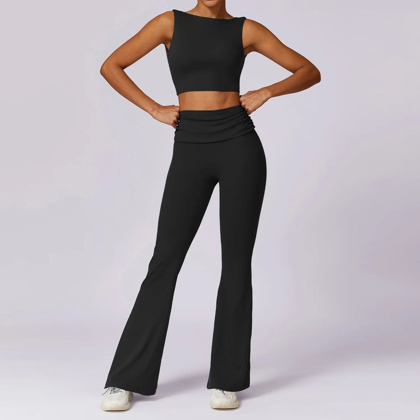 Flexi Flare Fold Over Leggings & Racer Top Set