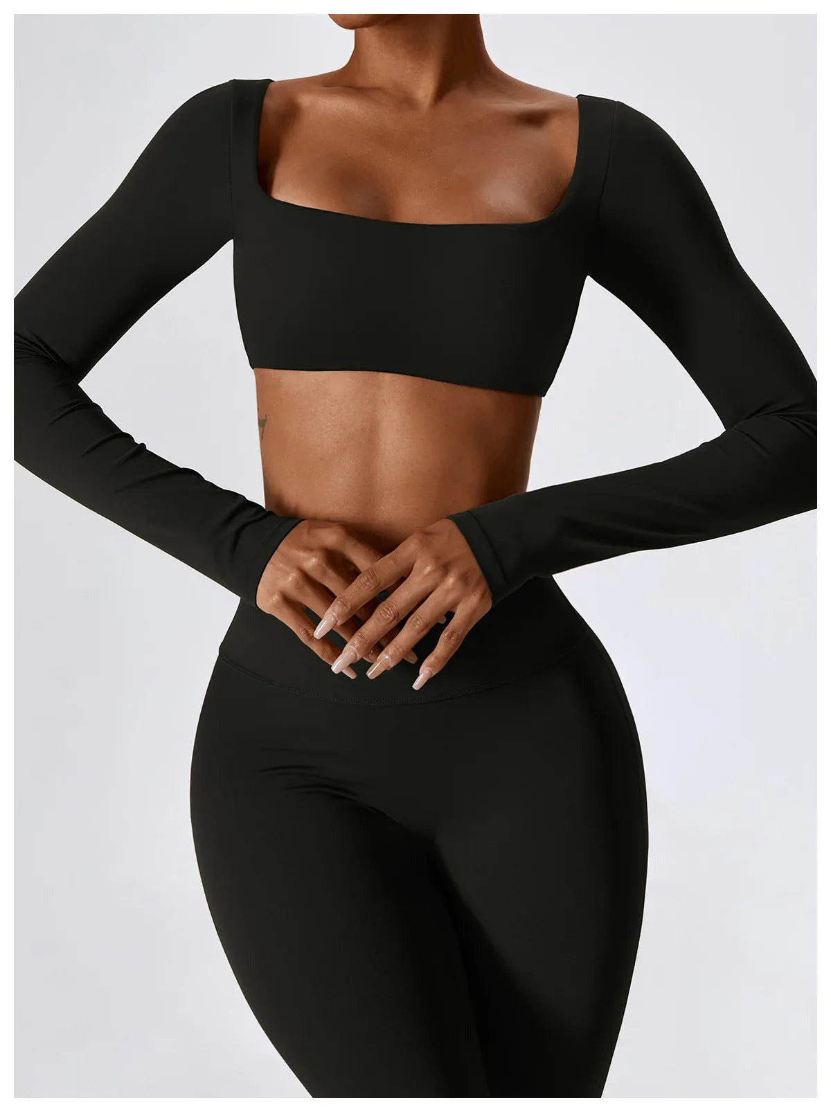 Flexi Flare Scrunch Leggings & Long Sleeve Crop Top Set