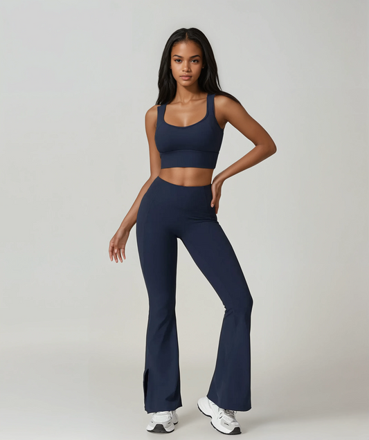 Flexi Crop Top & Flare Leggings Set