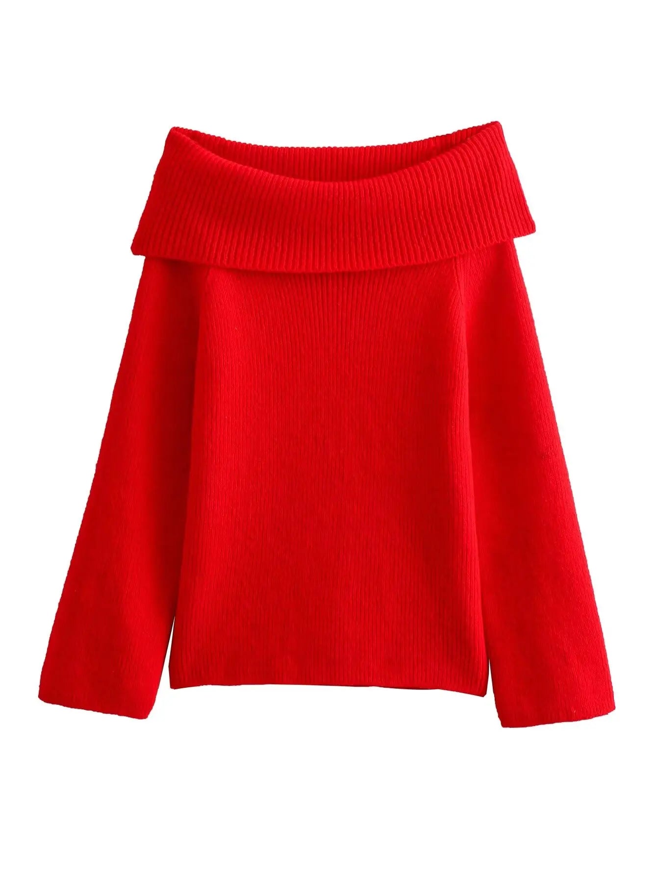 Strapless Off The Shoulder Knitted Sweater