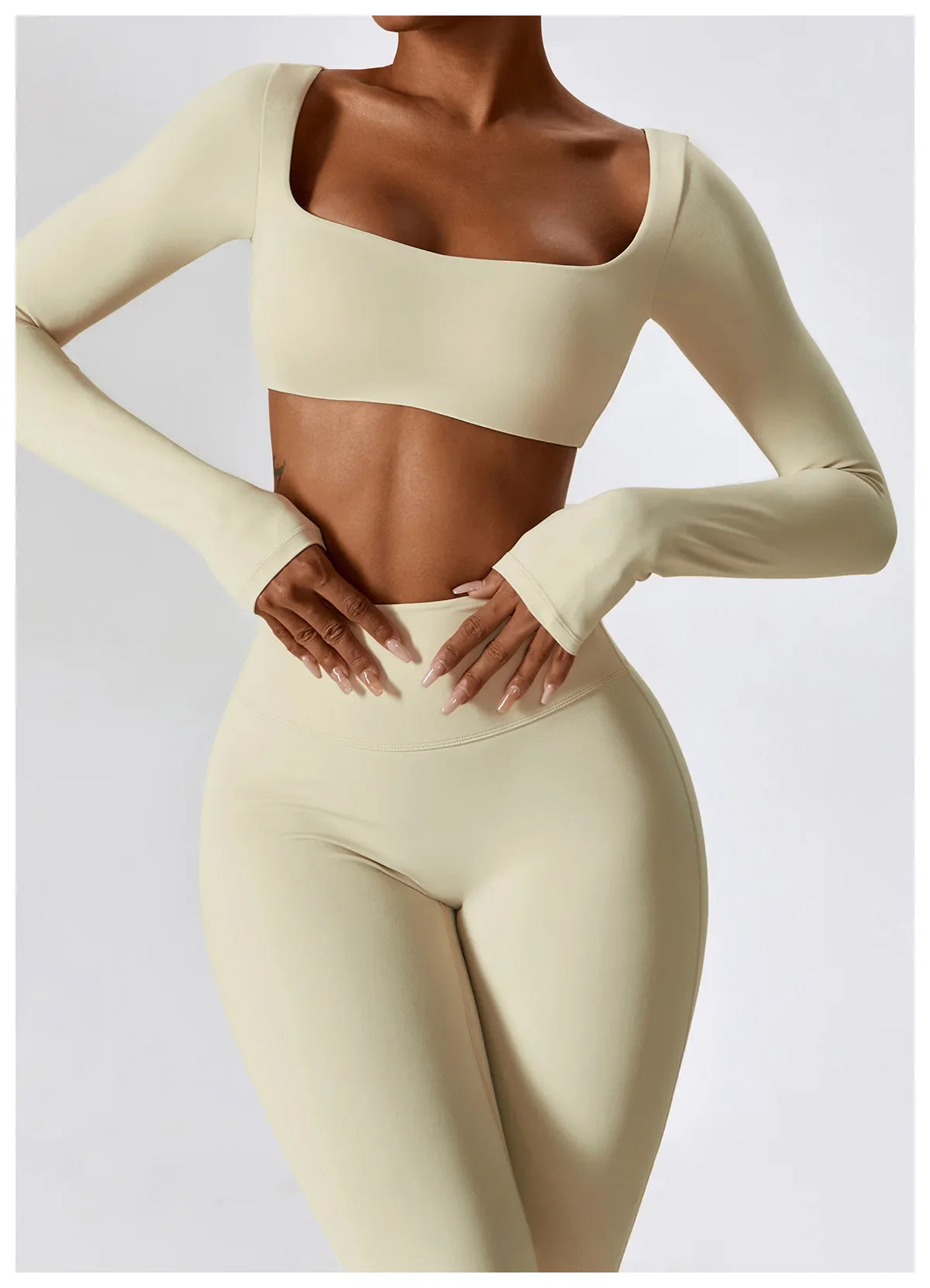 Flexi Flare Scrunch Leggings & Long Sleeve Crop Top Set