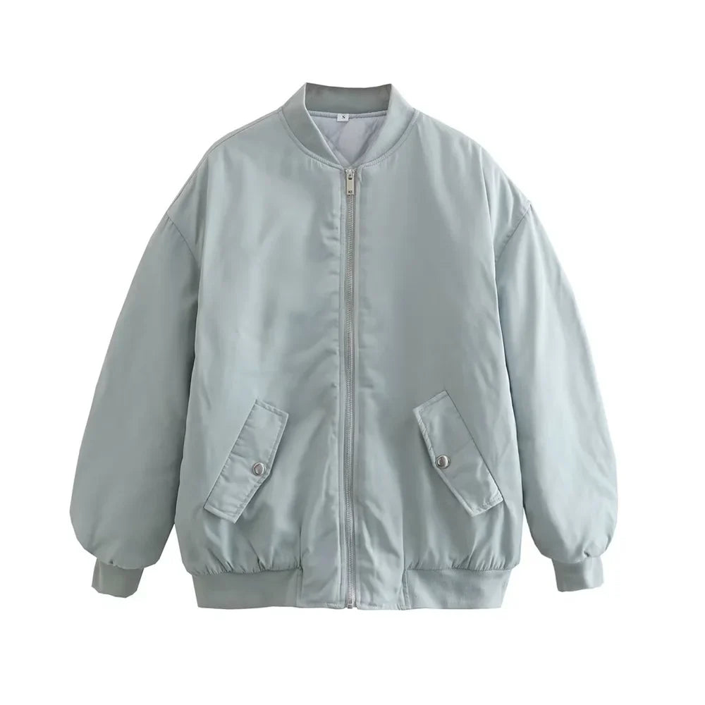 Vitoria Oversized Ruched Sleeve Bomber Jacket