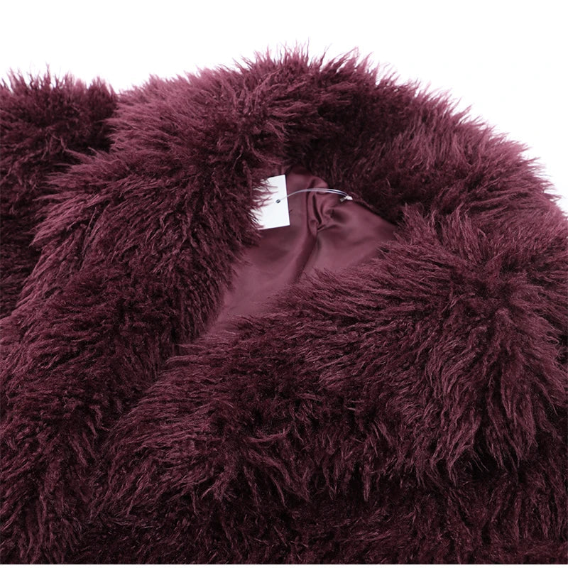 Zaha Fuzzy Faux Fur Coat