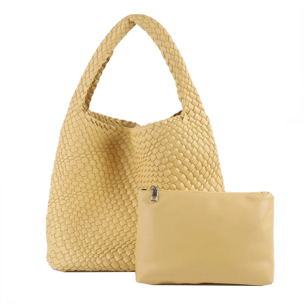 Luxe Yara Woven Large Tote Bag