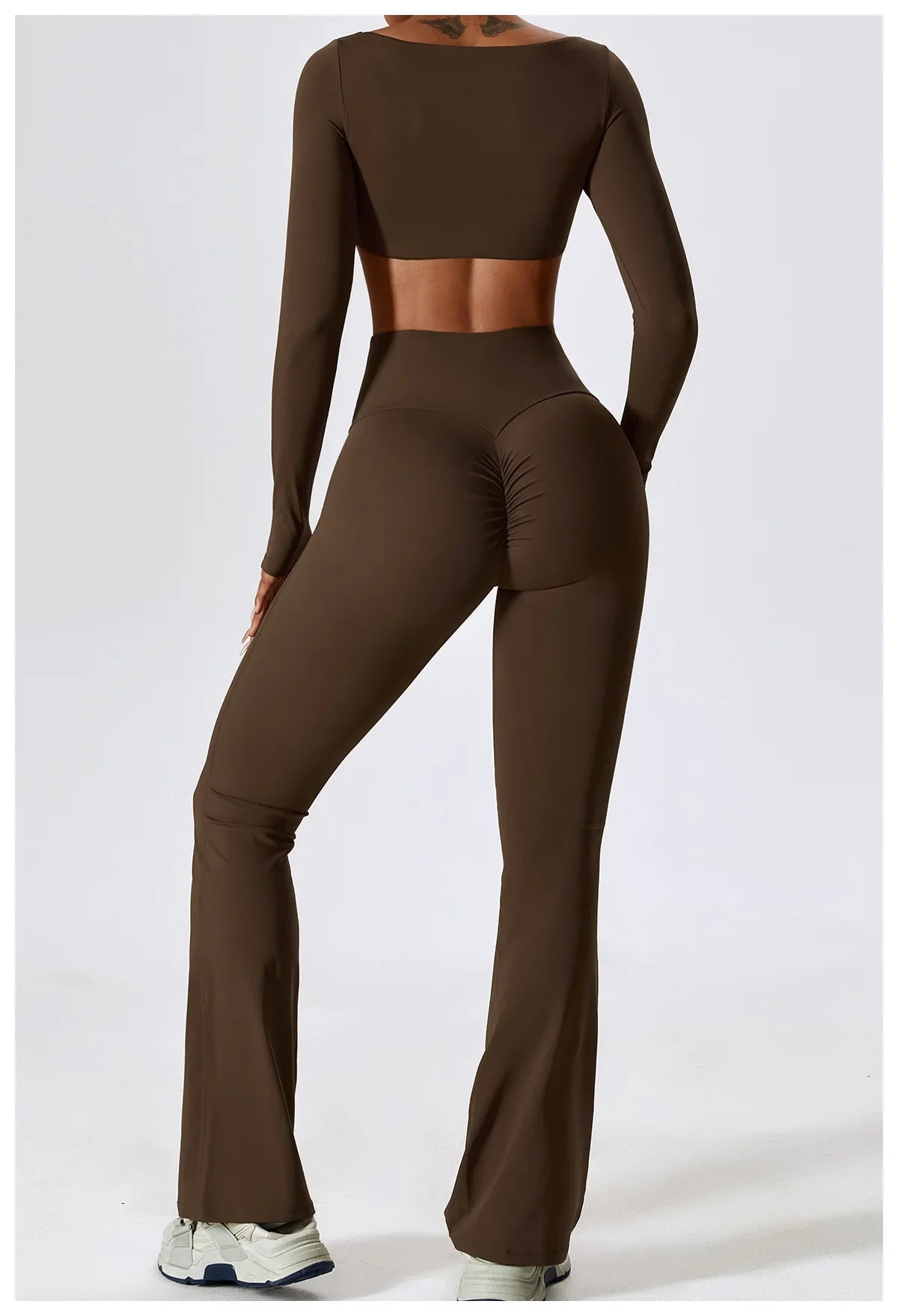 Flexi Flare Scrunch Leggings & Long Sleeve Crop Top Set