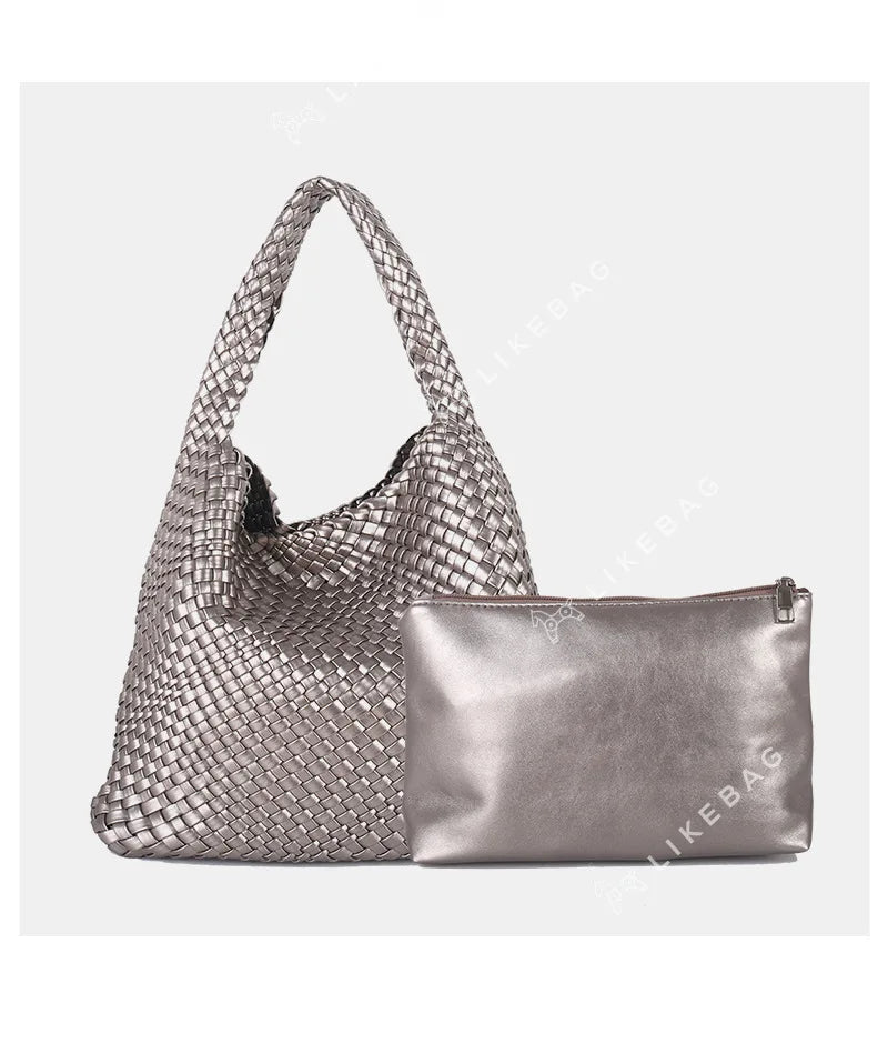 Luxe Yara Woven Large Tote Bag