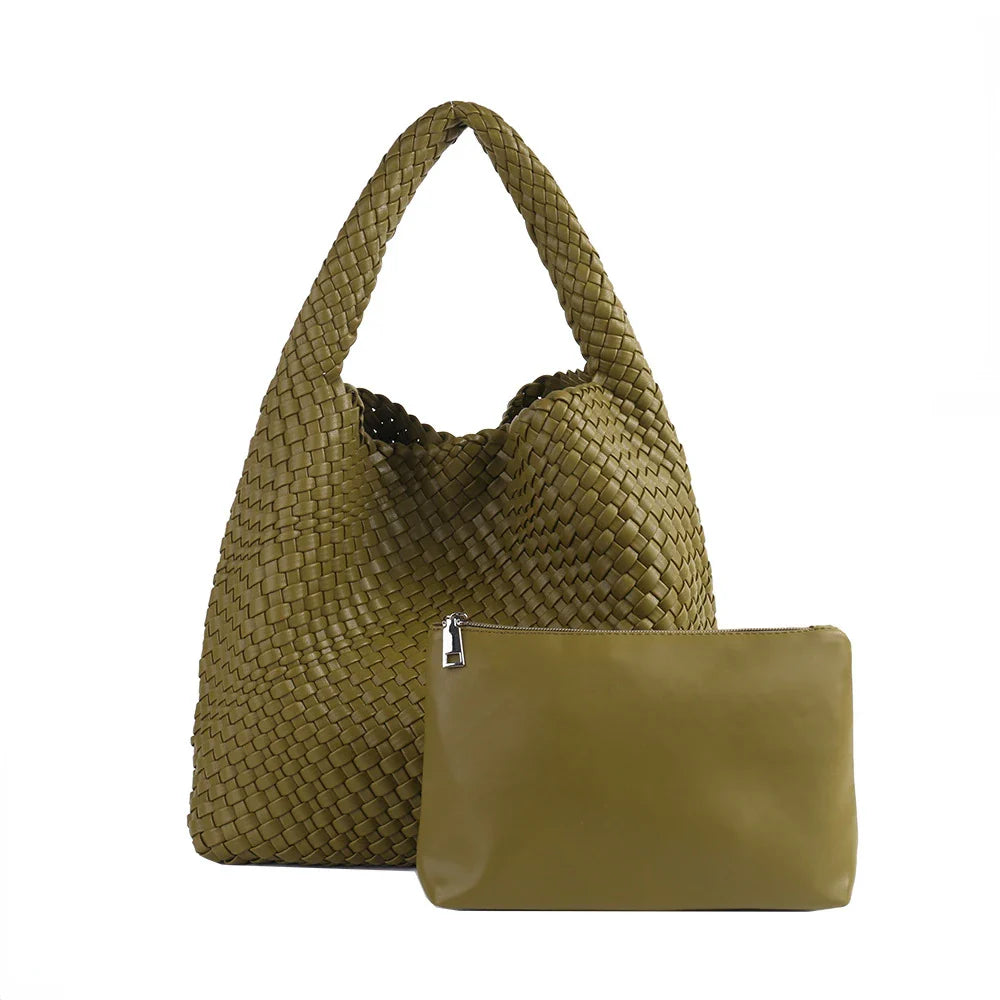 Luxe Yara Woven Large Tote Bag