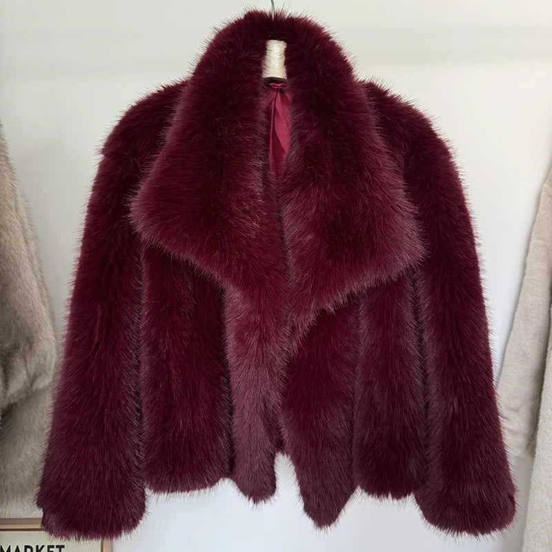 Gradient Luxe Fur Coat Luxury Big Fur