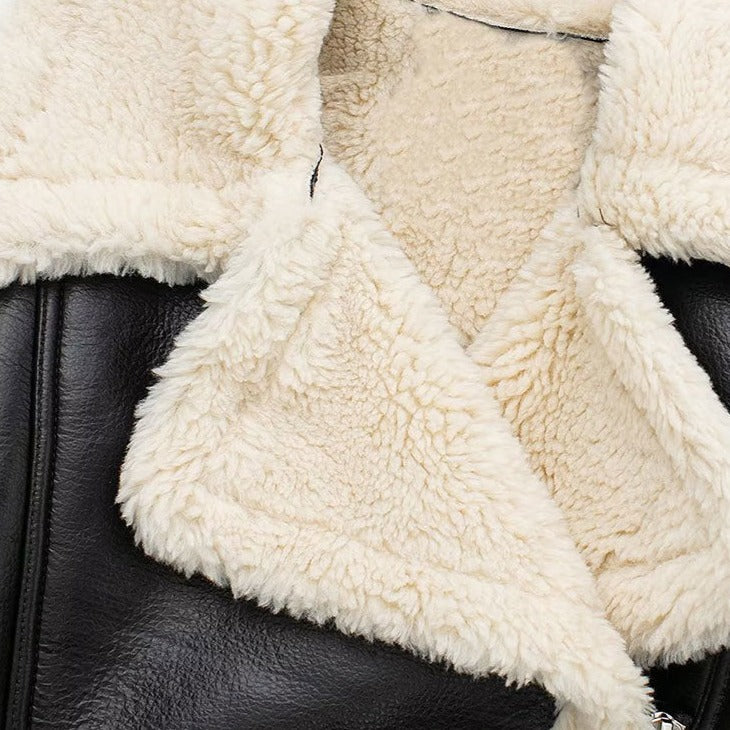 Shearling Detail Cropped Jacket