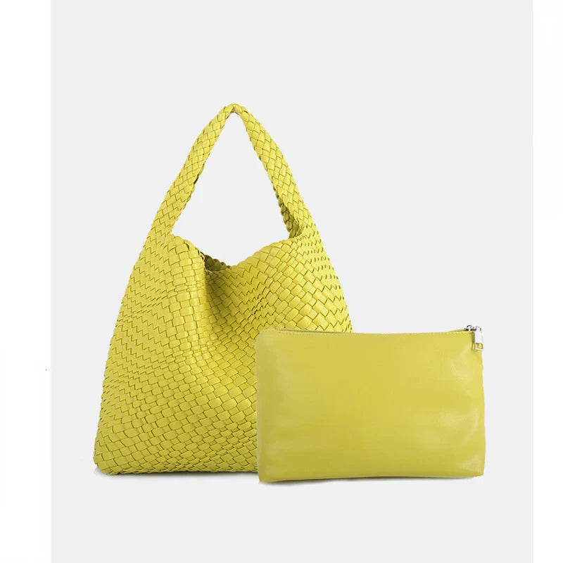 Luxe Yara Woven Large Tote Bag