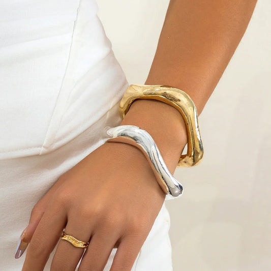 Chunky Heavy Metal Open Cuff Bangles