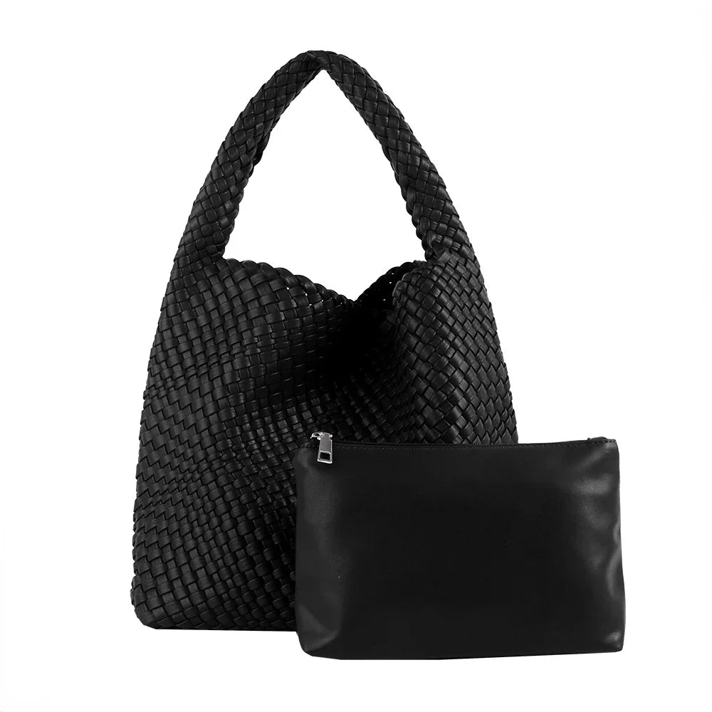 Luxe Yara Woven Large Tote Bag