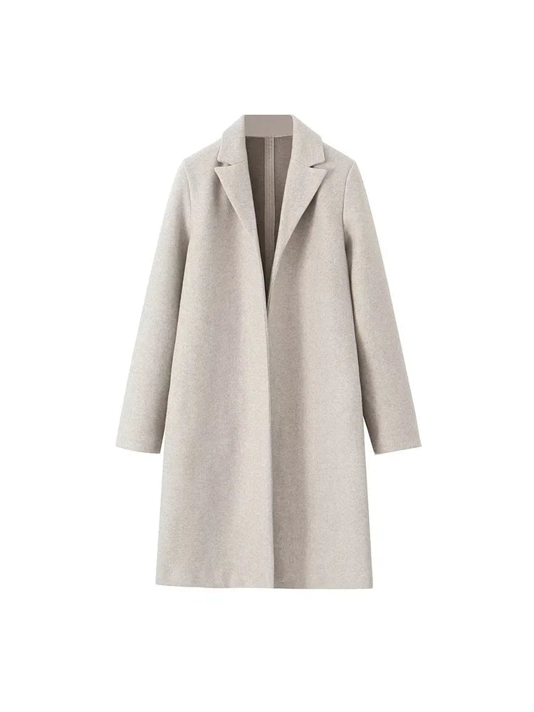 Solid Open Stitch Soft Trench Coat