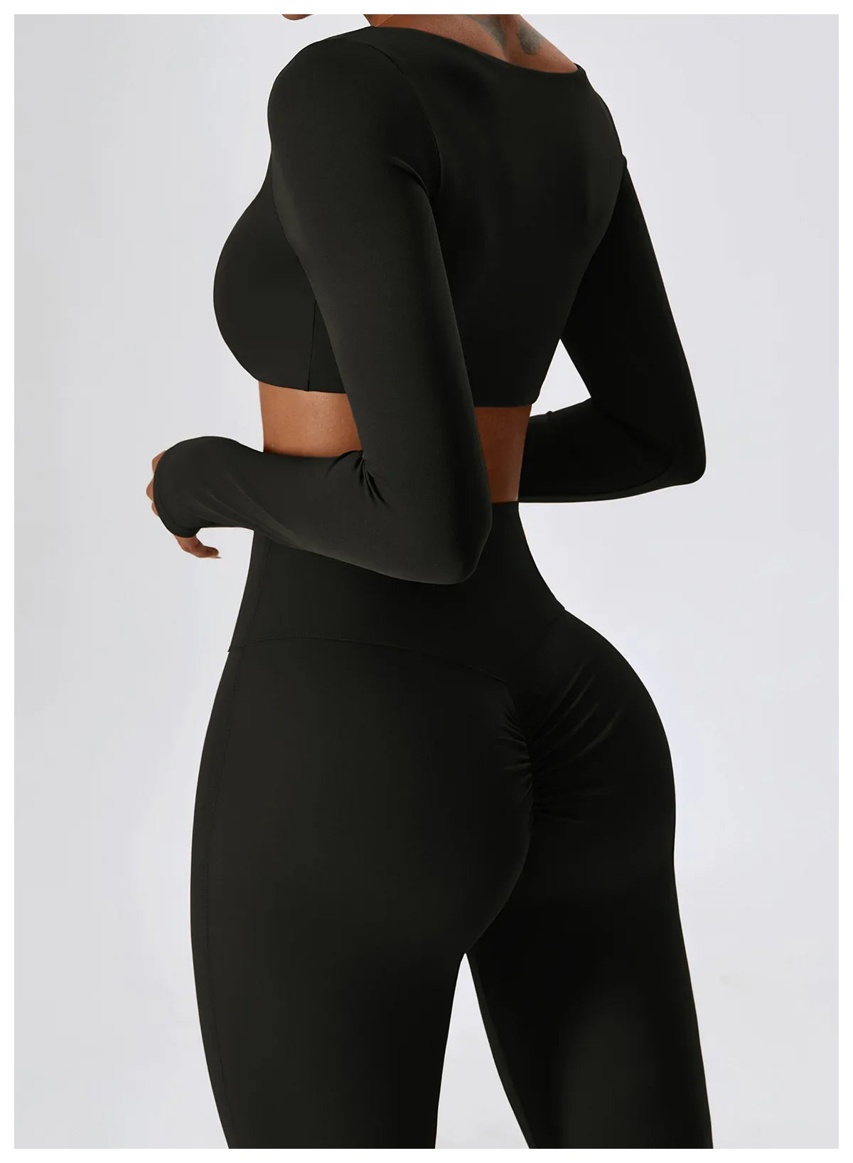 Flexi Flare Scrunch Leggings & Long Sleeve Crop Top Set