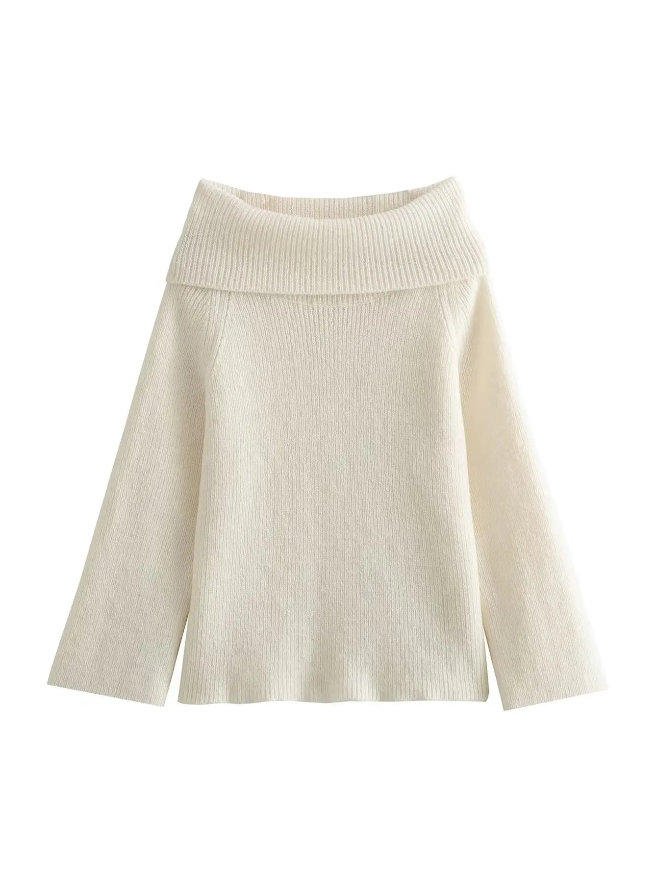 Strapless Off The Shoulder Knitted Sweater