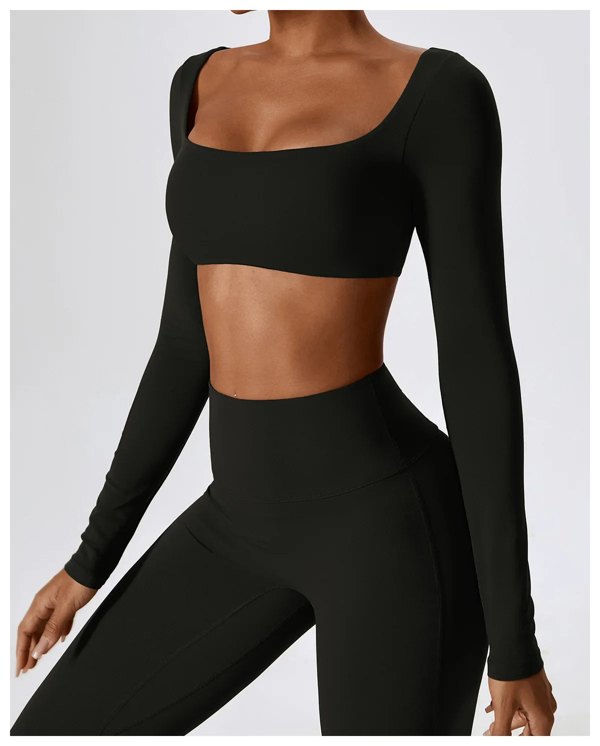 Flexi Flare Scrunch Leggings & Long Sleeve Crop Top Set