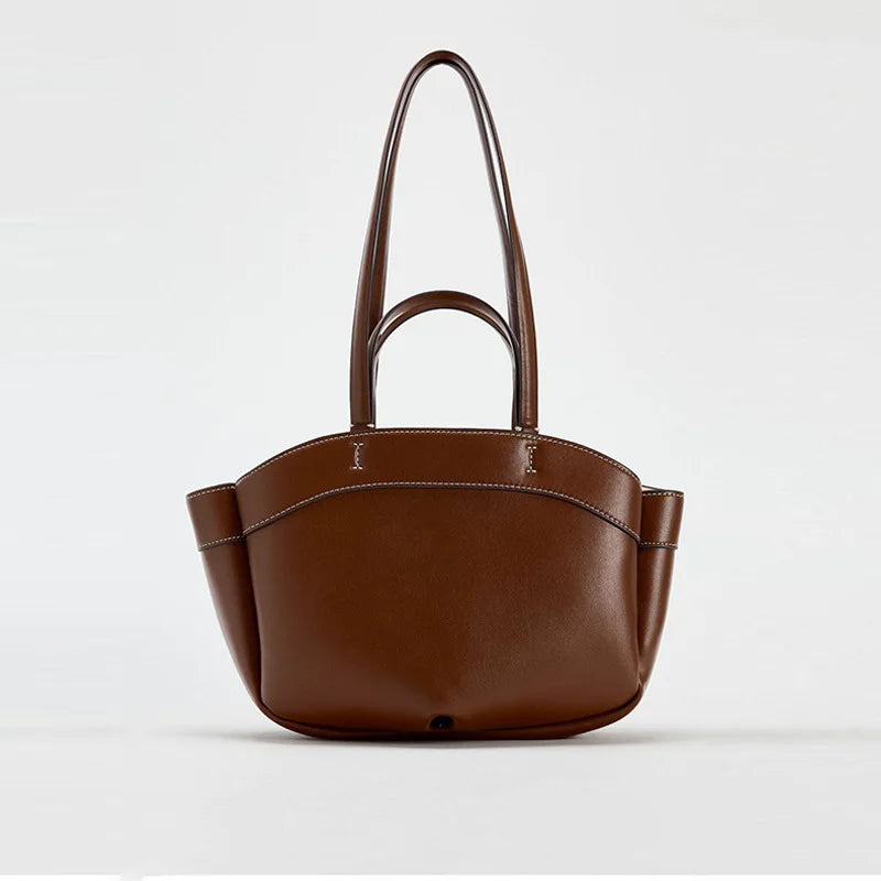 Faux Leather Retro Tote Bag