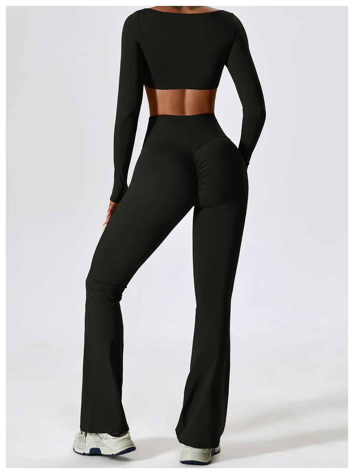 Flexi Flare Scrunch Leggings & Long Sleeve Crop Top Set