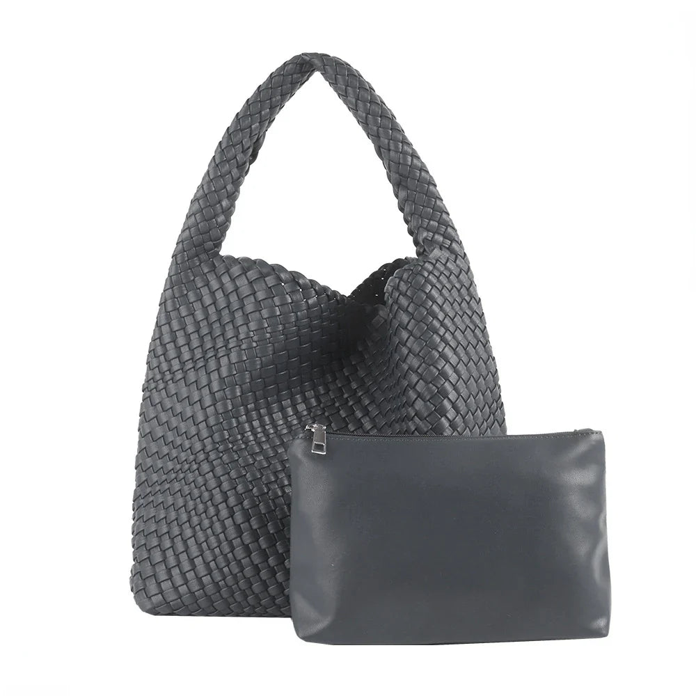 Luxe Yara Woven Large Tote Bag