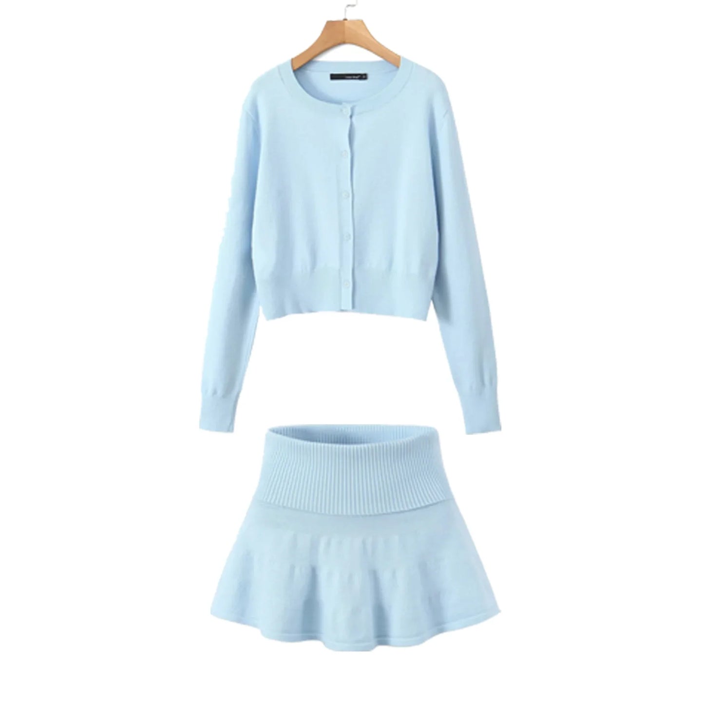 Veneta Knitted Three Piece Cardigan and Skirt Set