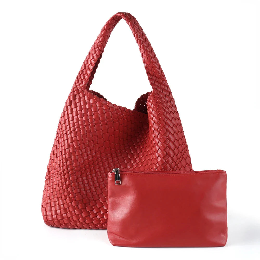 Luxe Yara Woven Large Tote Bag