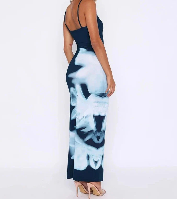 Flower Print Maxi Vacation Dress