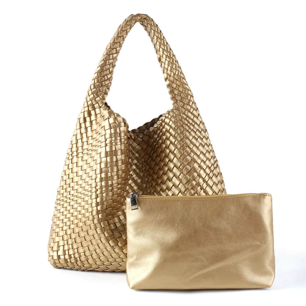 Luxe Yara Woven Large Tote Bag