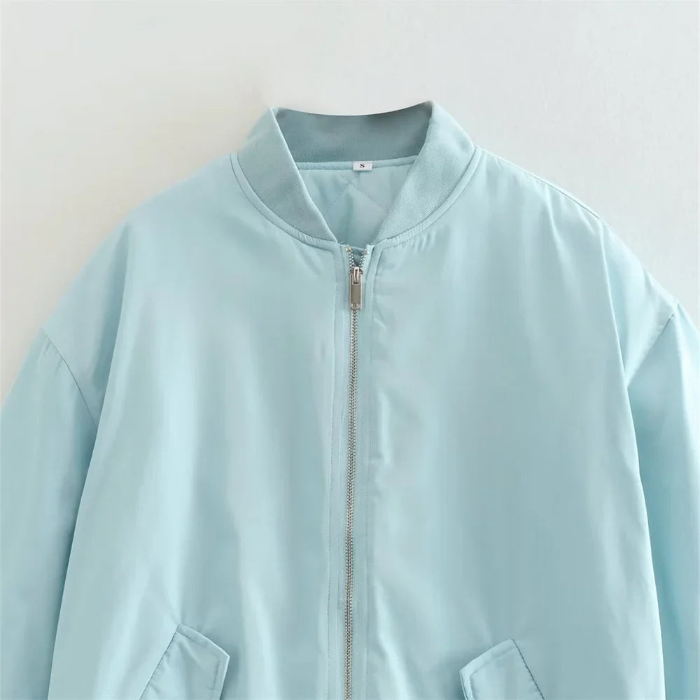 Vitoria Oversized Ruched Sleeve Bomber Jacket