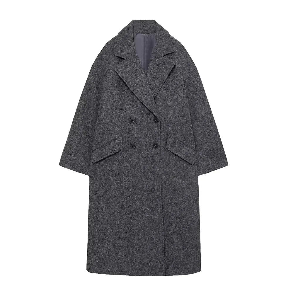 Autumn Winter Long Wool Blend Coat