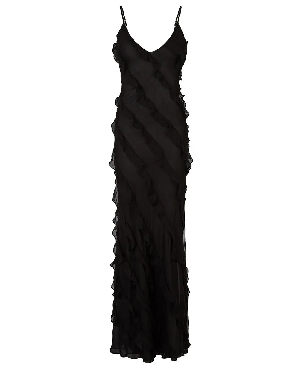 Ruffles Part Two Chiffon Maxi Dress