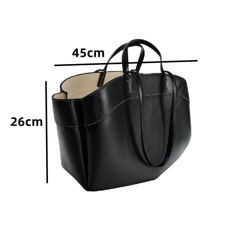 Faux Leather Retro Tote Bag