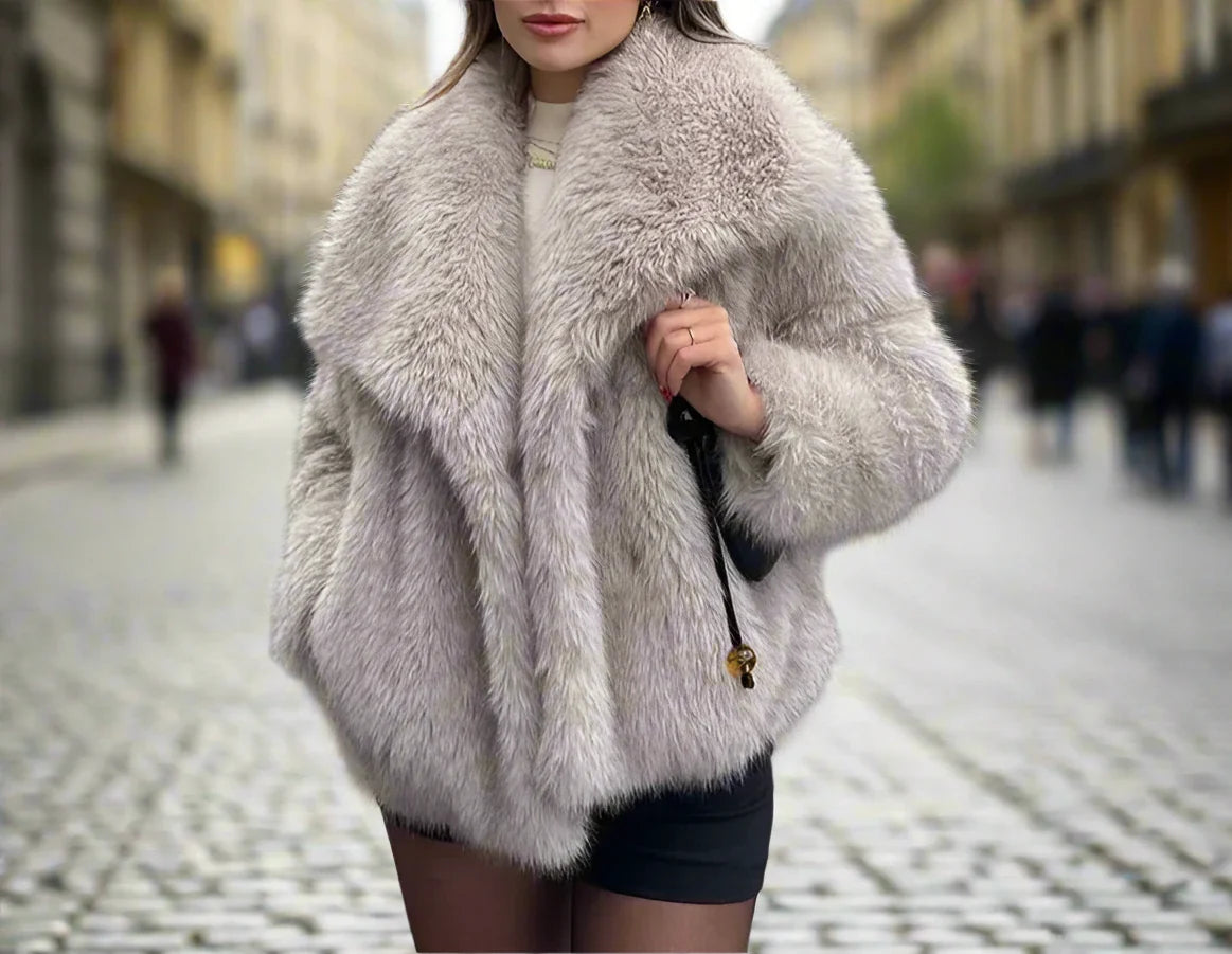 Gradient Luxe Fur Coat Luxury Big Fur