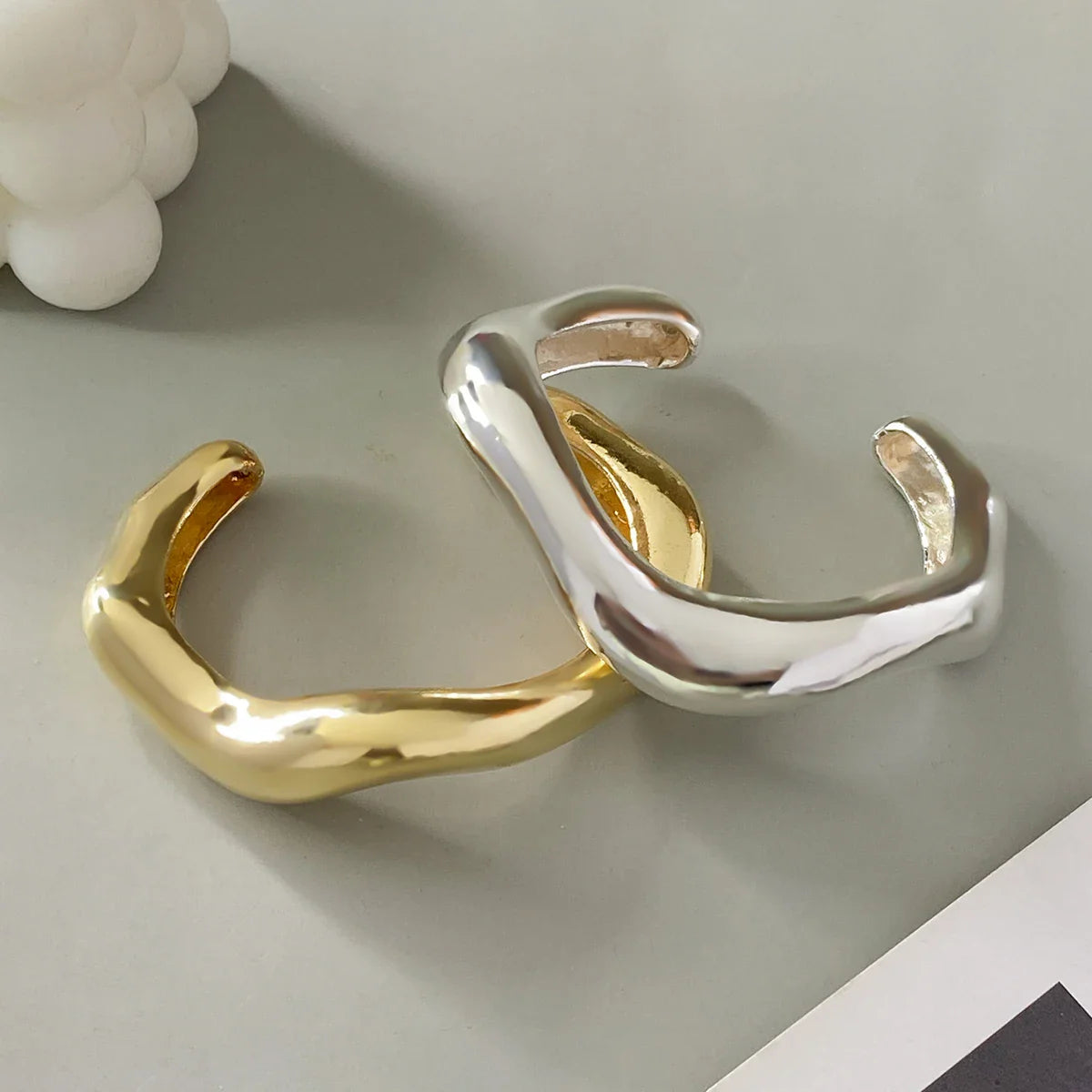 Chunky Heavy Metal Open Cuff Bangles