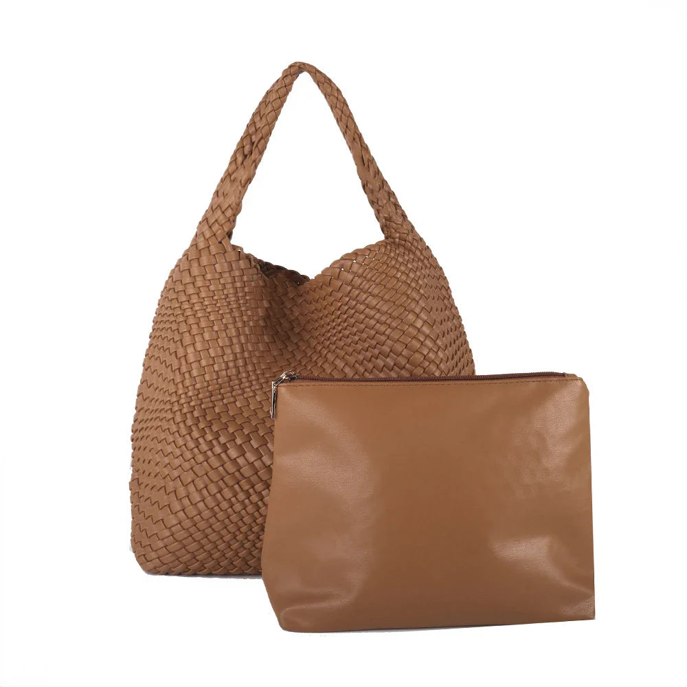 Luxe Yara Woven Large Tote Bag