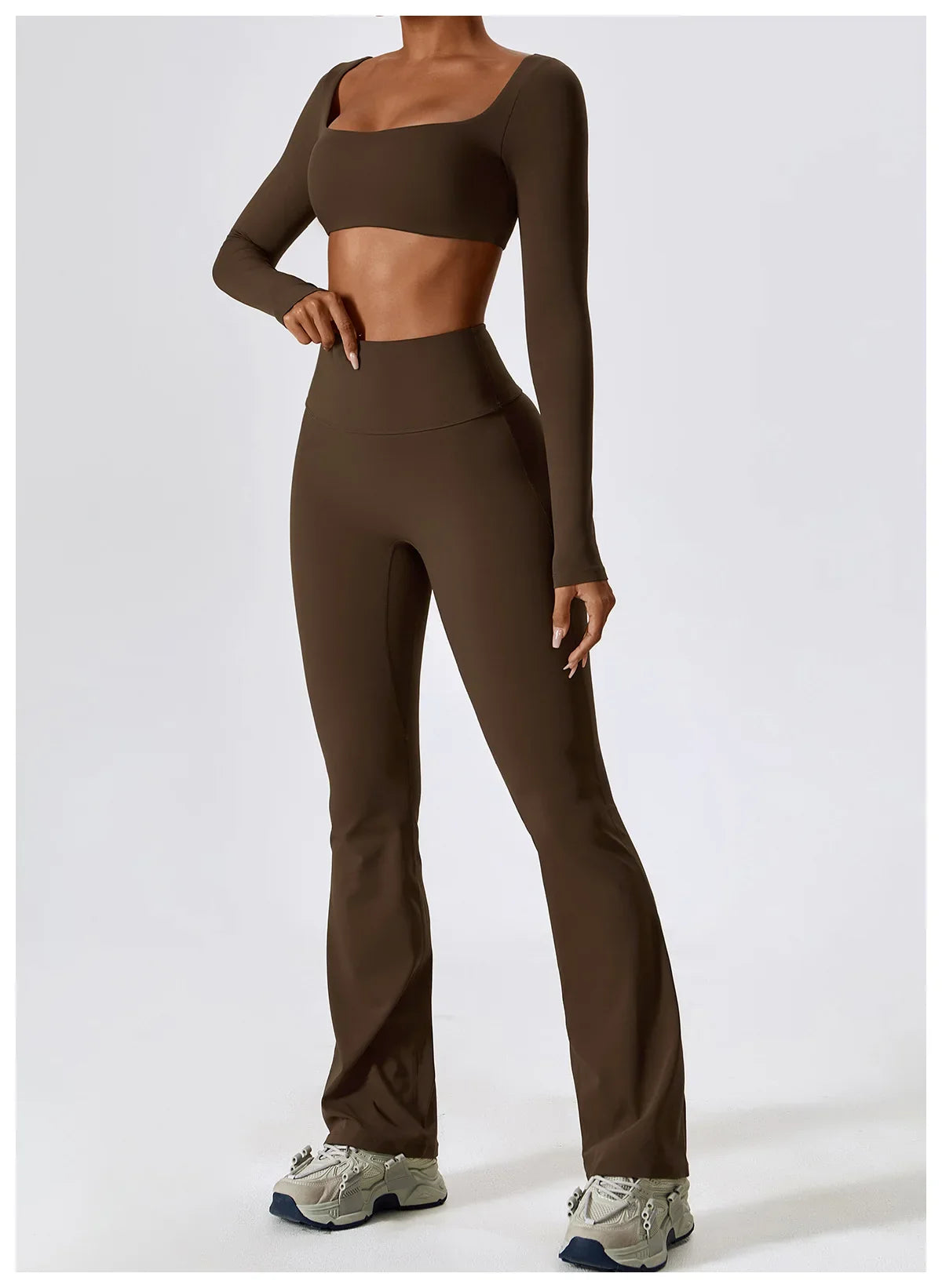 Flexi Flare Scrunch Leggings & Long Sleeve Crop Top Set